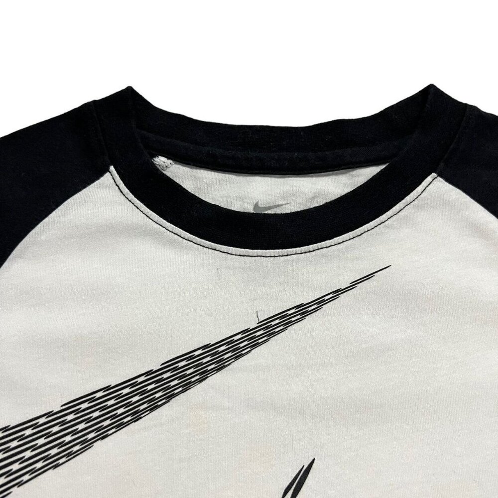 Nike Sz 6 Black & White Raglan Tee Shirt - Picture 4 of 7